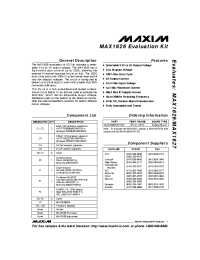 Datasheet MAX1626EVKIT-SO manufacturer MAXIM