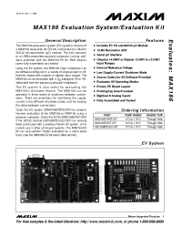 Datasheet MAX186EVKIT-DIP manufacturer MAXIM