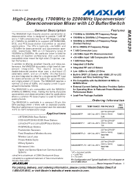 Datasheet MAX2039 manufacturer MAXIM