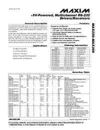 Datasheet MAX220EWE manufacturer MAXIM