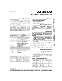 Datasheet MAX4100EVKIT manufacturer MAXIM