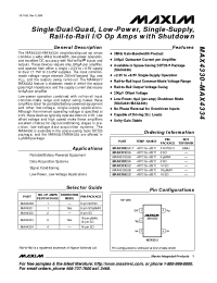 Datasheet MAX4330 manufacturer MAXIM