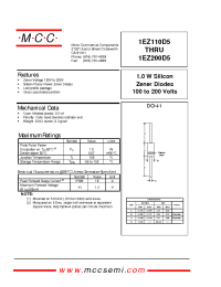 Datasheet 1EZ110D5 manufacturer MCC