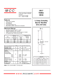 Datasheet 1N19 manufacturer MCC
