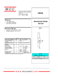 Datasheet 1N34A manufacturer MCC