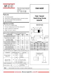 Datasheet 1N4148W manufacturer MCC