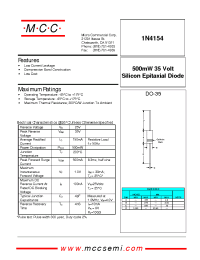 Datasheet 1N4154 manufacturer MCC