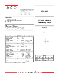 Datasheet 1N4448 manufacturer MCC