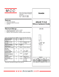 Datasheet 1N4454 manufacturer MCC