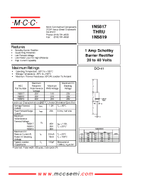 Datasheet 1N5817 manufacturer MCC