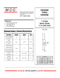 Datasheet 1N5927B manufacturer MCC