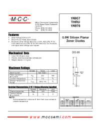 Datasheet 1N958 manufacturer MCC