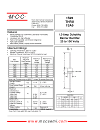 Datasheet 1S20 manufacturer MCC