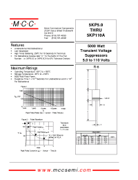 Datasheet 5KP100A manufacturer MCC