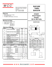 Datasheet BAV21W manufacturer MCC