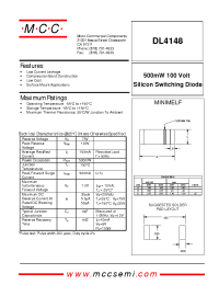 Datasheet DL4148 manufacturer MCC