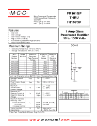 Datasheet FR102GP manufacturer MCC