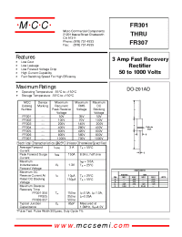 Datasheet FR303 manufacturer MCC