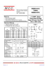 Datasheet HDBS101G manufacturer MCC