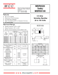 Datasheet MBR0530 manufacturer MCC