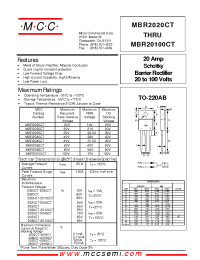 Datasheet MBR2060CT manufacturer MCC