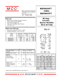 Datasheet MBR6040PT manufacturer MCC