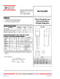 Datasheet MC79L05BP manufacturer MCC