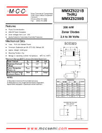 Datasheet MMXZ5227B manufacturer MCC
