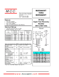 Datasheet MUR3010WT manufacturer MCC