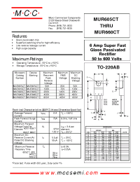 Datasheet MUR660CT manufacturer MCC