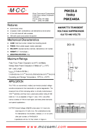Datasheet P6KE10A manufacturer MCC
