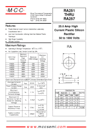 Datasheet RA256 manufacturer MCC
