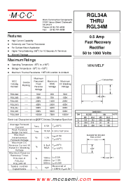 Datasheet RGL34J manufacturer MCC