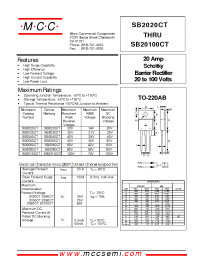 Datasheet SB2020CT manufacturer MCC