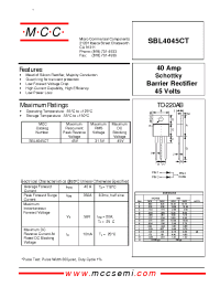 Datasheet SBL4045CT manufacturer MCC