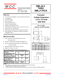 Datasheet SMLJ78CA manufacturer MCC
