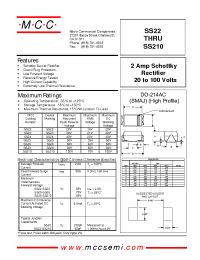 Datasheet SS28 manufacturer MCC