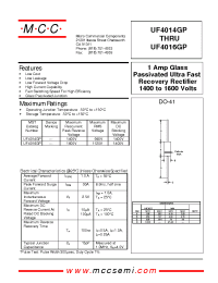Datasheet UF4014GP manufacturer MCC