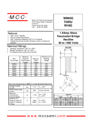 Datasheet W01G manufacturer MCC