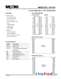 Datasheet 23L1610-10 manufacturer Macronix