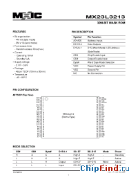 Datasheet 23L3213-70 manufacturer Macronix