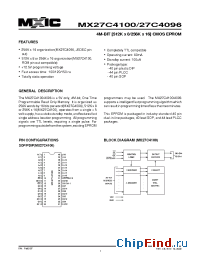 Datasheet 27C4096-10 manufacturer Macronix