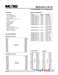 Datasheet MX23C1610RC-10 manufacturer Macronix