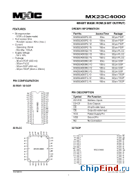 Datasheet MX23C4000MC-15 manufacturer Macronix