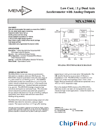 Datasheet MXA2500A manufacturer Memsic