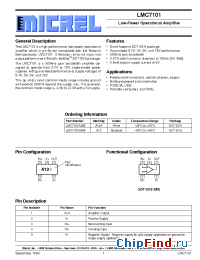 Datasheet LMC7101A manufacturer Micrel