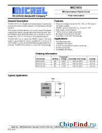 Datasheet MIC1810-5U manufacturer Micrel