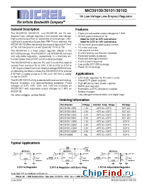 Datasheet MIC39100-2.5BS manufacturer Micrel