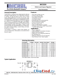 Datasheet MIC5200-5.0B manufacturer Micrel