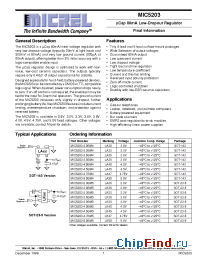 Datasheet MIC5203-3.6 manufacturer Micrel